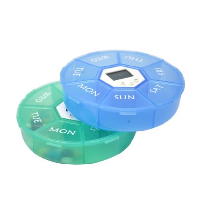 Small size round timed pill box