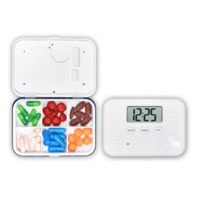 Pill box with reminder alarm for medication